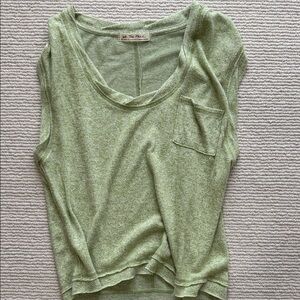 Free People Sleeveless Twist Neck Tee in Soft Lime